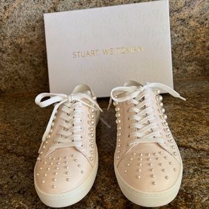 Stuart Weitzman Goldie Convertible Leather Sneakers Size 39 (8.5M)